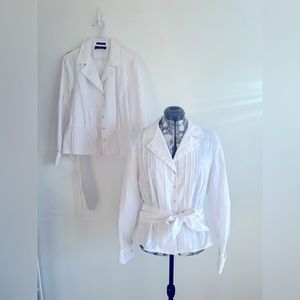 41. Jones New York Stretchy Button-Down Tie Waist Blouse Sz XL